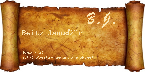 Beitz Január névjegykártya